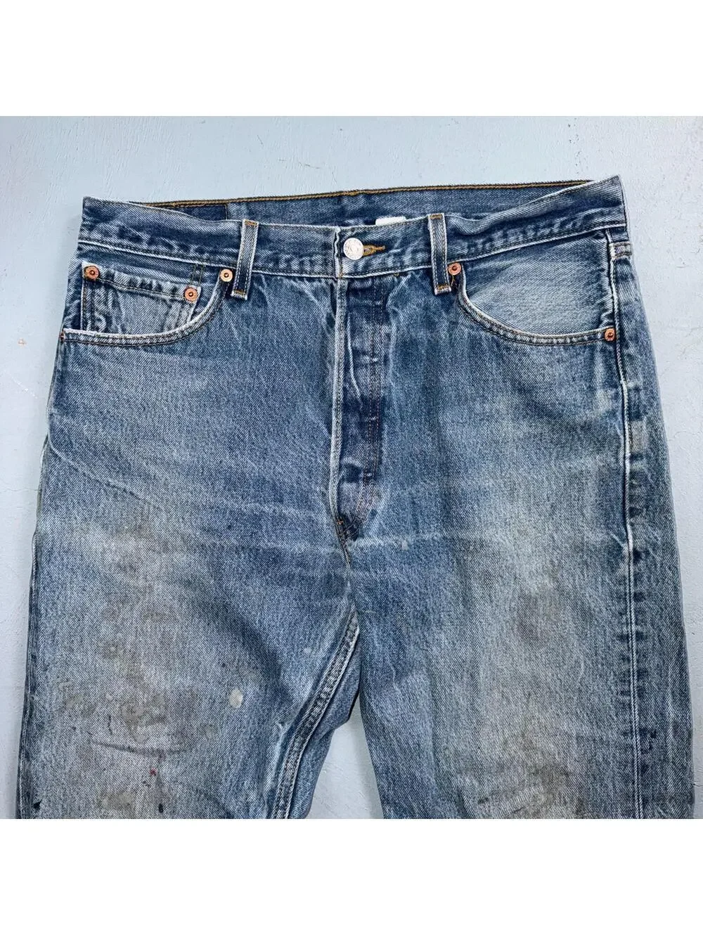Levis 501 Vintage Y2K Mexico Straight Leg Jeans 35x34 90s Light Wash Act 32x29